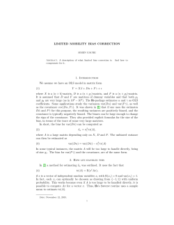 LIMITED MOBILITY BIAS CORRECTION 1. Introduction We assume