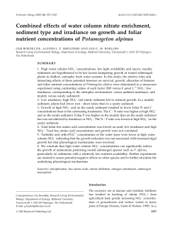 Combined effects of water column nitrate enrichment, sediment type