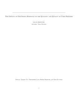The Effects of For-Profit Hospitals on the Quantity
