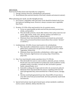 DIET FOCUS: Food can be broken down into basically two