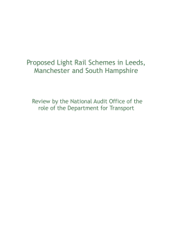 NAO Review: Proposed Light Rail Schemes in Leeds, Manchester