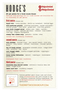 first course choose one second course choose one third course