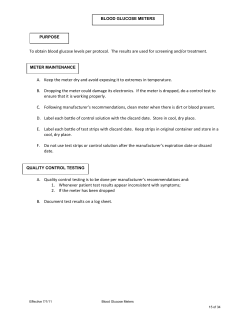 To obtain blood glucose levels per protocol. The results are used for