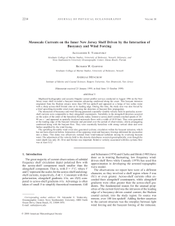 Mesoscale Currents on the Inner New Jersey Shelf Driven by the