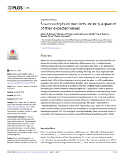 Savanna elephant numbers are only a quarter of their expected values