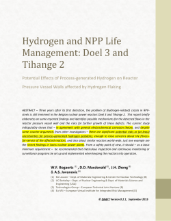 Hydrogen and NPP Life Management: Doel 3 and