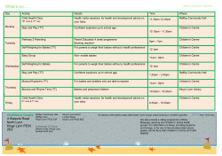 our Activities Programme - Sure Start Children`s Centres