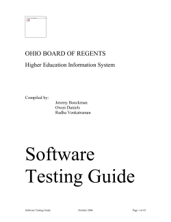 OHIO BOARD OF REGENTS Higher Education Information System