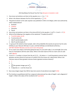 2014 Qualifying Test Round Two Part Two [Answers in brackets in