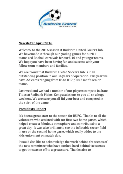 Newsletter April 2016 - Buderim United Soccer Club