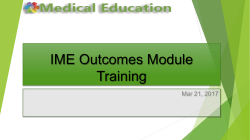 IME Outcomes Training Module - Bristol