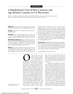 A Randomized Trial of Beta Carotene and Age