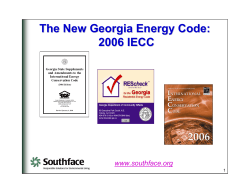 The New Georgia Energy Code: 2006 IECC