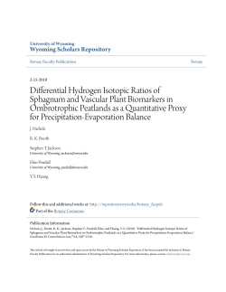 Differential Hydrogen Isotopic Ratios of Sphagnum and Vascular
