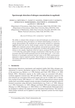 Spectroscopic detection of nitrogen concentrations in sagebrush
