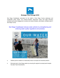 Strategic Plan through 2018 San Diego Coastkeeper reduces water