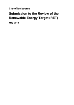 Submission to the Review of the Renewable Energy Target (RET)