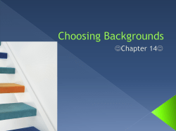 Choosing Backgrounds