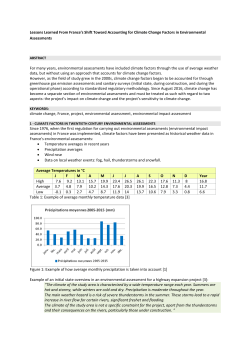 1 - Climate Factors in Twentieth Century