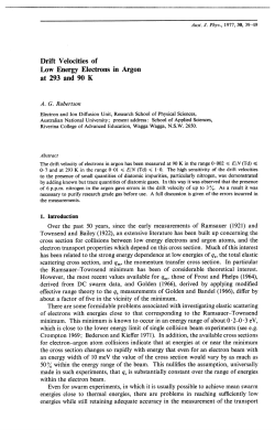 Drift Velocities of Low Energy Electrons in Argon