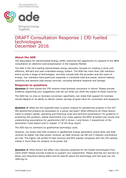 ADE Briefing Note - The Association for Decentralised Energy