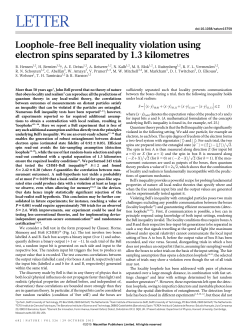 Loophole-free Bell inequality violation using electron spins