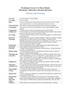 Freshwater Use by U.S. Power Plants: Electricity`s Thirst for a