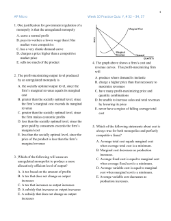 AP Micro Week 10 Practice Quiz: Y, # 32 &ndash; 34, 37