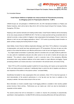 Croda Polymer Additives to highlight new unique products