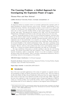 The Covering Problem: a Unified Approach for Investigating