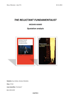 THE RELUCTANT FUNDAMENTALIST MOSHIN HAMID Quotation