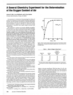 A General Chemistry Experiment for the Determination of the
