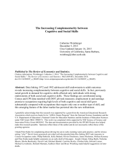 The Increasing Complementarity between Cognitive and Social Skills
