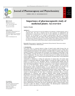Importance of pharmacognostic study of medicinal plants: An overview