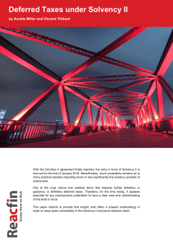 Deferred Taxes under Solvency II