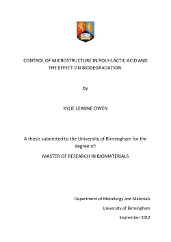 CONTROL OF MICROSTRUCTURE IN POLY