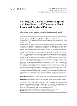 Soil organic carbon in Swedish spruce and pine forests