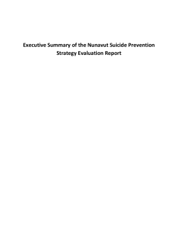 Executive Summary of the Nunavut Suicide Prevention Strategy