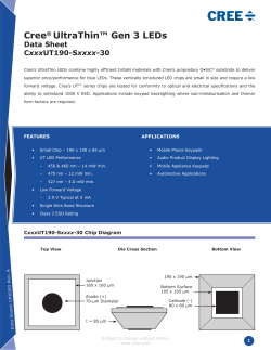 Cree UltraThin UT-190 (85 &micro;m) Gen III LEDs Data Sheet
