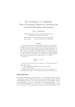 The Probability of &ldquo;Undefined&rdquo; (Non&ndash;Converging)