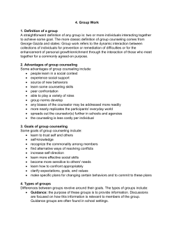 4. Group Work 1. Definition of a group A straightforward definition of
