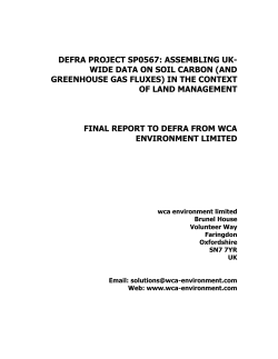 defra project sp0567: assembling uk