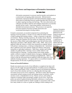 The Power and Importance of Formative Assessment