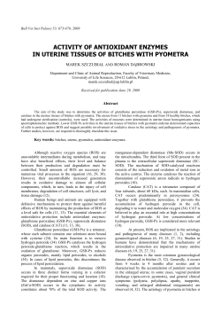 activity of antioxidant enzymes in uterine tissues of bitches with