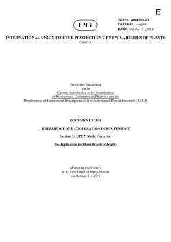 INTERNATIONAL UNION FOR THE PROTECTION OF NEW