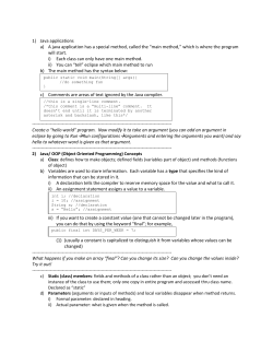 Java Review PDF - Cornell Computer Science