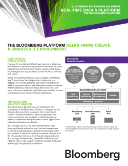 the bloomberg platform helps firms create a smarter it environment