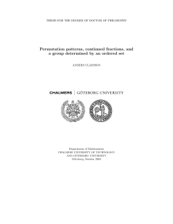 Permutation patterns, continued fractions, and a group