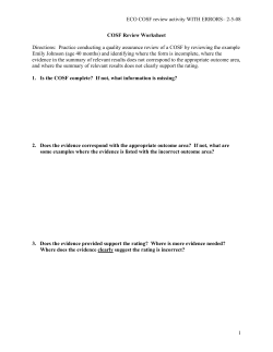 COSF Review Worksheet