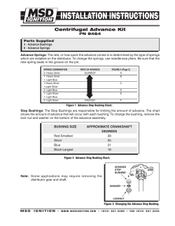 MSD 8464 Mechanical Advance Installation Instructions